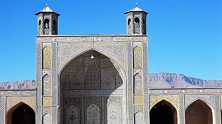 Vakil Mosque and mountains, Shiraz, Iran